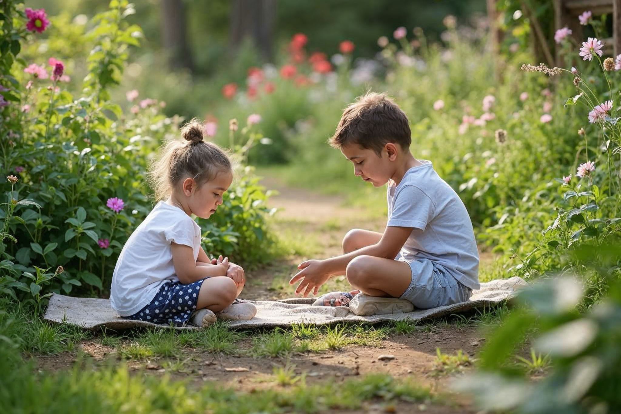 mindfulness activities for kids in the garden